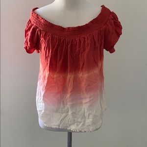 Xhilaration Ombré Red Off Shoulder Blouse